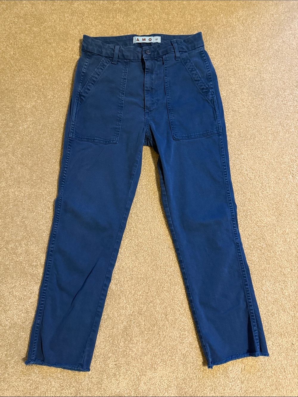 AMO Women's Navy Blue Ankle Utility Pants